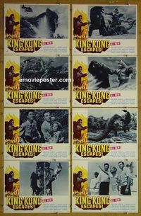 m391 KING KONG ESCAPES complete set of 8 lobby cards '68 Toho, Ishiro Honda