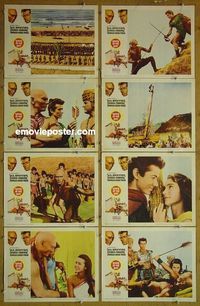 m393 KINGS OF THE SUN complete set of 8 lobby cards '64 Yul Brynner, Chakiris