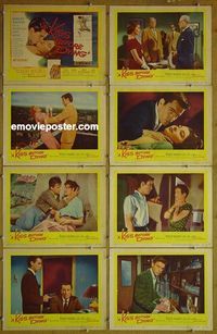 m394 KISS BEFORE DYING complete set of 8 lobby cards '56 Robert Wagner, Hunter