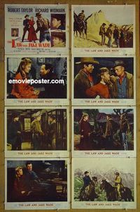 m399 LAW & JAKE WADE complete set of 8 lobby cards '58 Robert Taylor