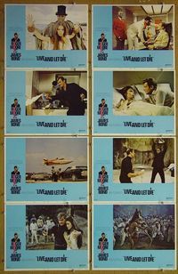 m413 LIVE & LET DIE complete set of 8 lobby cards '73 Roger Moore as James Bond