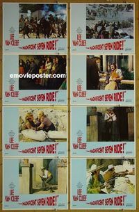 m425 MAGNIFICENT SEVEN RIDE complete set of 8 lobby cards '72 Lee Van Cleef
