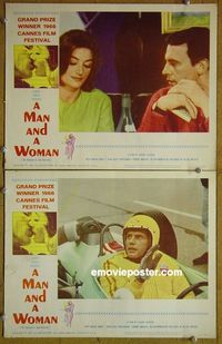 n318 MAN & A WOMAN 2 lobby cards '66 Aimee, Trintignant
