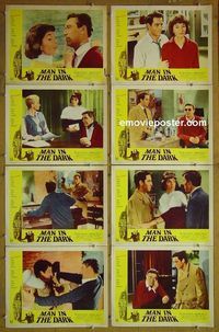 m431 MAN IN THE DARK complete set of 8 lobby cards '65 bad girl Barbara Shelley!
