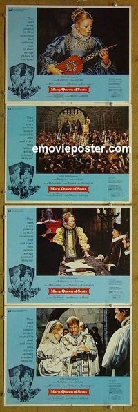 n111 MARY QUEEN OF SCOTS 4 lobby cards '72 Vanessa Redgrave