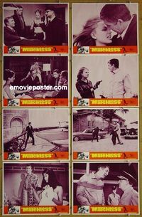m440 MATCHLESS complete set of 8 lobby cards '66 Ira Furstenberg, Pleasance