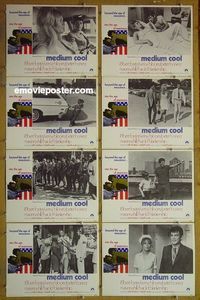 m443 MEDIUM COOL complete set of 8 lobby cards '69 Haskell Wexler classic!