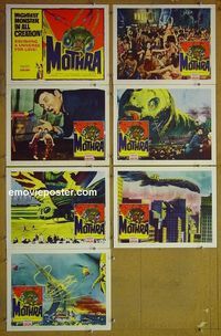 m840 MOTHRA 7 lobby cards '62 Toho, Ishiro Honda!