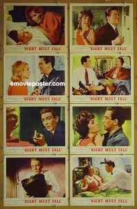 m476 NIGHT MUST FALL complete set of 8 lobby cards '64 Albert Finney