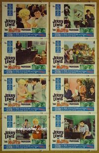 m486 NUTTY PROFESSOR complete set of 8 lobby cards '63 Jerry Lewis