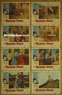 m490 OKLAHOMA WOMAN complete set of 8 lobby cards '56 western bad girl!