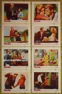m508 PARRISH complete set of 8 lobby cards '61 Troy Donahue, Claudette Colbert