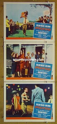 n186 PICNIC 3 lobby cards R61 William Holden, Russell