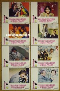 m514 PINK PANTHER STRIKES AGAIN complete set of 8 lobby cards '76 Peter Sellers