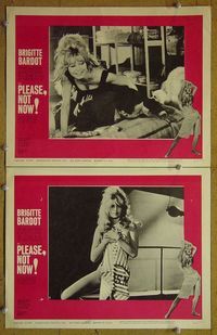 n341 ONLY FOR LOVE 2 lobby cards '63 Brigitte Bardot