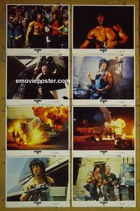 m539 RAMBO 3 complete set of 8 lobby cards '88 Sylvester Stallone, Crenna