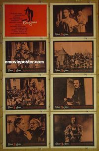 m568 SAINT JOAN complete set of 8 lobby cards '57 Jean Seberg, Richard Widmark