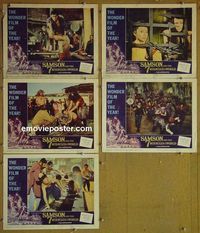 n050 SAMSON & THE 7 MIRACLES OF THE WORLD 5 lobby cards '62 Scott