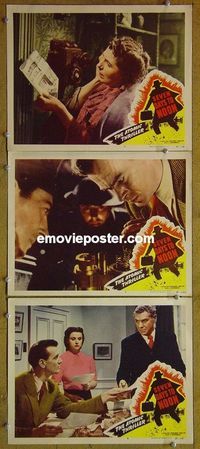 n194 SEVEN DAYS TO NOON 3 lobby cards '51 Atom Bomb!