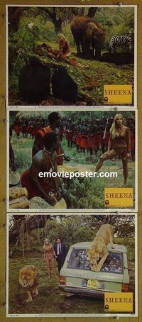 n199 SHEENA 3 lobby cards '84 sexy Tanya Roberts, Africa