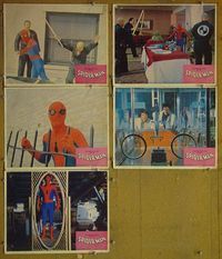 n051 SPIDERMAN 5 lobby cards '77 Marvel Comic!