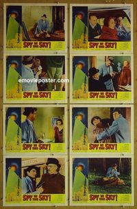 m604 SPY IN THE SKY complete set of 8 lobby cards '58 Steve Brodie