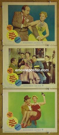 n203 STOP YOU'RE KILLING ME 3 lobby cards '53 Claire Trevor
