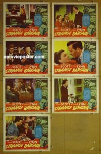 m869 STRANGE BARGAIN 7 lobby cards '49 film noir, Martha Scott