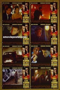 m613 SUM OF ALL FEARS complete set of 8 lobby cards '02 Ben Affleck
