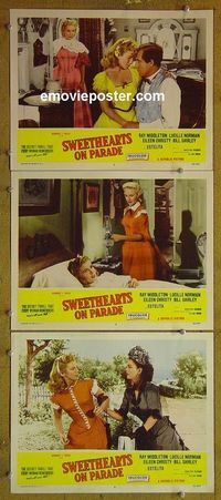 n206 SWEETHEARTS ON PARADE 3 lobby cards '53 Middleton, Norman