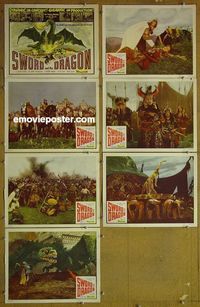 m873 SWORD & THE DRAGON 7 lobby cards '56 Russian sci-fi!
