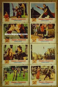 m618 SWORD OF THE CONQUEROR complete set of 8 lobby cards '62 Jack Palance