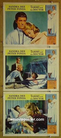 n207 TAMMY & THE DOCTOR 3 lobby cards '63 Sandra Dee, Peter Fonda
