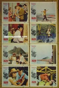 m632 THAT MAN FROM RIO complete set of 8 lobby cards '64 Jean-Paul Belmondo