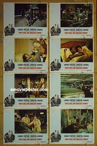 m635 THEY CALL ME MISTER TIBBS complete set of 8 lobby cards '70 Sidney Poitier