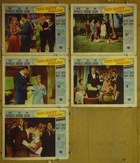 n055 THIS HAPPY FEELING 5 lobby cards '58 Debbie Reynolds, Jurgens
