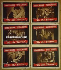 m998 TO THE VICTOR 6 lobby cards '48 Dennis Morgan, Lindfors