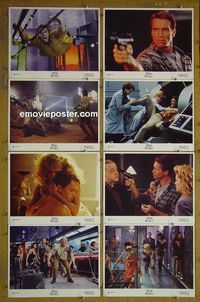 m653 TOTAL RECALL complete set of 8 lobby cards '90 Arnold Schwarzenegger