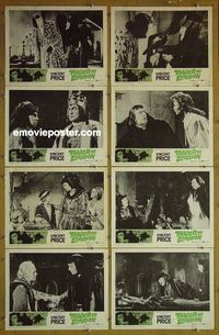 m655 TOWER OF LONDON complete set of 8 lobby cards '62 Vincent Price