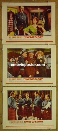 n214 TUNES OF GLORY 3 lobby cards '60 John Mills, Alec Guinness