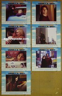 m893 VANILLA SKY 7 lobby cards '01 Tom Cruise, Penelope Cruz