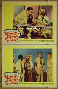 n398 VOYAGE TO THE BOTTOM OF THE SEA 2 lobby cards '61 Lorre