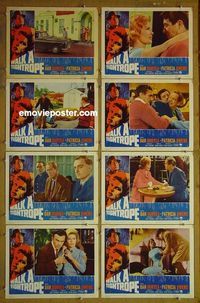 m688 WALK A TIGHTROPE complete set of 8 lobby cards '64 Duryea, Patricia Owens