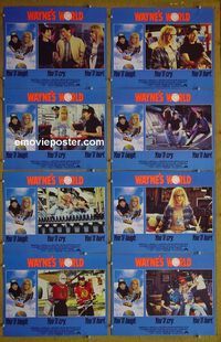 m694 WAYNE'S WORLD 8 English lobby cards '91 Mike Myers, Dana Carvey