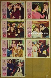 m901 WHAT'S NEW PUSSYCAT 7 lobby cards '65 Woody Allen, Sellers