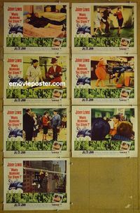 m905 WHO'S MINDING THE STORE 7 lobby cards '63 Jerry Lewis