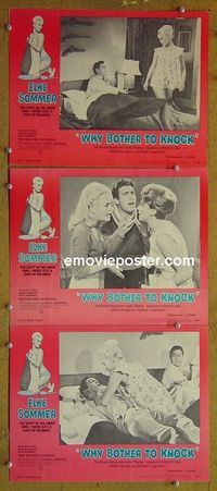 n154 DON'T BOTHER TO KNOCK 3 lobby cards '65 Elke Sommer