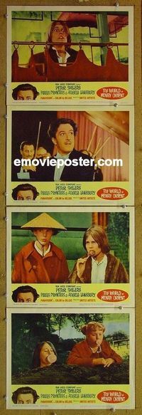 n133 WORLD OF HENRY ORIENT 4 lobby cards '64 Peter Sellers