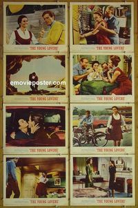 m722 YOUNG LOVERS complete set of 8 lobby cards '64 Peter Fonda