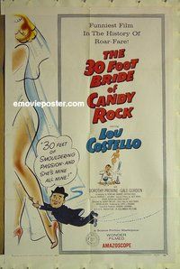 r009 30 FOOT BRIDE OF CANDY ROCK one-sheet movie poster '59 Lou Costello